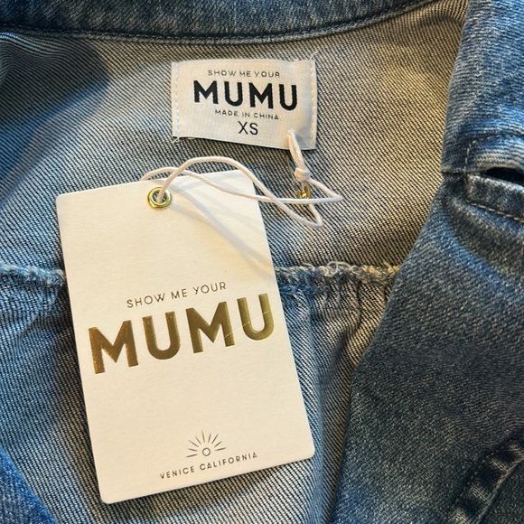 Show Me Your MuMu Outlaw Denim Dress in Tide Size XS NWT - Picture 12 of 14